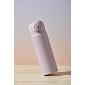Lisanslı Klasik Serisi Flip Top Yalıtımlı Termos – 450 Ml – Çift Katmanlı Çelik – Pembe