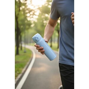 Lisanslı Klasik Serisi Flip Top Yalıtımlı Termos – 450 Ml – Çift Katmanlı Çelik – Mavi