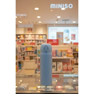 Lisanslı Klasik Serisi Flip Top Yalıtımlı Termos – 450 Ml – Çift Katmanlı Çelik – Mavi