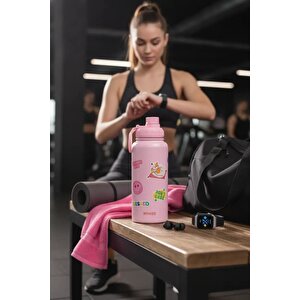 Lisanslı Diy Serisi Isı Yalıtımlı Paslanmaz Çelik Şişe 900 Ml – Pembe