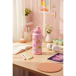 Lisanslı Diy Serisi Isı Yalıtımlı Paslanmaz Çelik Şişe 900 Ml – Pembe