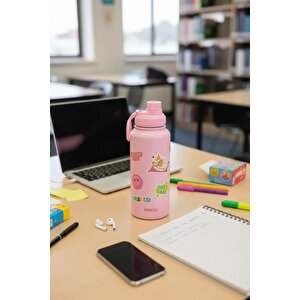 Lisanslı Diy Serisi Isı Yalıtımlı Paslanmaz Çelik Şişe 900 Ml – Pembe