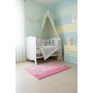 Lisanslı Hayvan Serisi Tüylü Yer Paspası – Pembe 40x60 Cm Banyo Oda Kaymaz Taban Halı