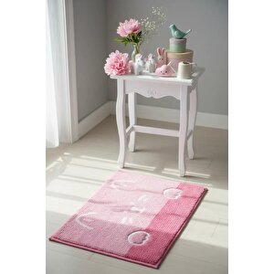 Lisanslı Hayvan Serisi Tüylü Yer Paspası – Pembe 40x60 Cm Banyo Oda Kaymaz Taban Halı