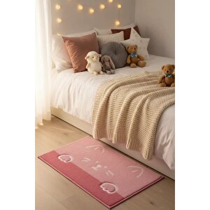 Lisanslı Hayvan Serisi Tüylü Yer Paspası – Pembe 40x60 Cm Banyo Oda Kaymaz Taban Halı
