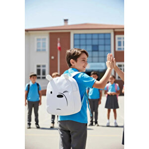 We Bare Bears Lisanslı Kutup Ayısı Sırt Çantası – Su Geçirmez Ve Hafif Günlük Çanta 24 Cm