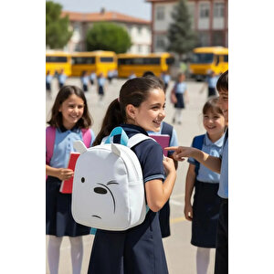 We Bare Bears Lisanslı Kutup Ayısı Sırt Çantası – Su Geçirmez Ve Hafif Günlük Çanta 24 Cm