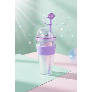 Lisanslı Holografik Seri Pipetli Çift Cidarlı Yıldız Desenli Plastik Şişe 420 Ml
