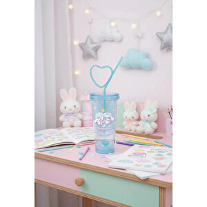 Sanrio Lisanslı Cinnamoroll Tatlı Fabrikası Serisi Kalp Pipetli Çift Duvarlı Şişe 440 Ml