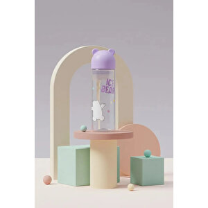 We Bare Bears Lisanslı Ice Bear Figür Kapaklı Su Şişesi 500 Ml