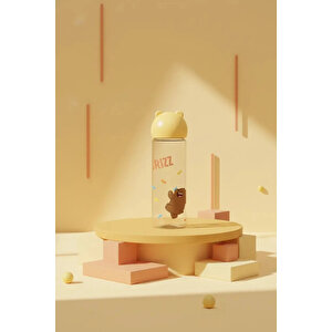 We Bare Bears Lisanslı Boz Ayı Figür Kapaklı Su Şişesi 500 Ml