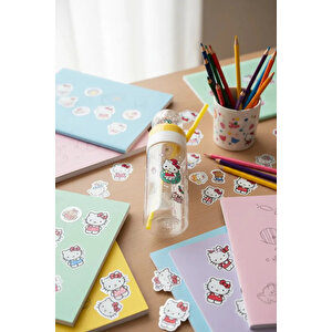 Sanrio Lisanslı Hello Kitty Yılbaşı Koleksiyonu Pipetli Ve Kristal Küreli Şişe – Eğlenceli Matara