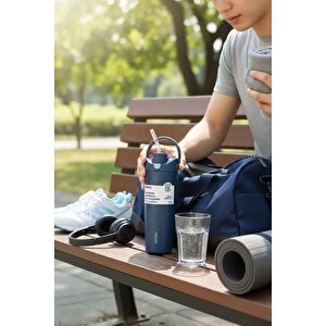 Lisanslı Pipetli Paslanmaz Çelik Bardak 890 Ml – Çift Cidarlı