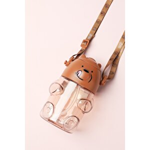 We Bare Bears Lisanslı Figür Plastik Suluk (600ml) - Boz Ayı