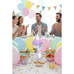 We Bare Bears Lisanslı Döndürülen Pipetli Plastik Bardak 19.6 Cm - İçecek Ritüellerine Renk Katan Tasarım