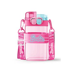 Barbie Lisanslı Omuz Askılı Plastik Şişe 560 Ml – Pipetli Su Matarası