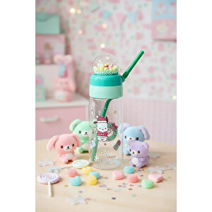 Sanrio Lisanslı Yılbaşı Koleksiyonu Pipetli Ve Kristal Küreli Şişe – Eğlenceli Detaylı Petg Matara