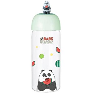 We Bare Bears Lisanslı Figürlü Borosilikat Cam Şişe (420ml)- Panda