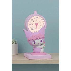 Sanrio Lisanslı Kuromi Led Mini Gece Lambası – Pilli Dekoratif Masa Üstü Aydınlatma Figürü 8 Cm