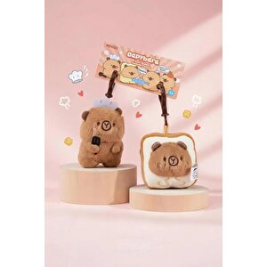 Lisanslı Capybara Peluş Anahtarlık – Manyetik Koleksiyonluk 8 Cm