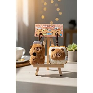 Lisanslı Capybara Peluş Anahtarlık – Manyetik Koleksiyonluk 8 Cm