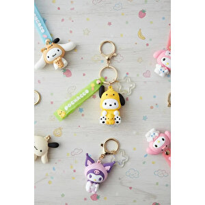 Sanrio Lisanslı Sevimli Hayvan Serisi Anahtarlık – Kuromi Cinnamoroll Çanta Süsü 6 Cm