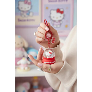 Sanrio Lisanslı Hello Kitty Kristal Top Sıvı Anahtarlık - Hareketli Figürlü Şirin Çanta Aksesuarı