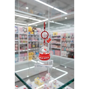 Sanrio Lisanslı Hello Kitty Kristal Top Sıvı Anahtarlık - Hareketli Figürlü Şirin Çanta Aksesuarı