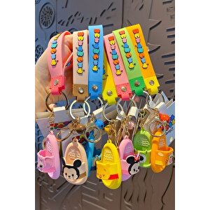 Disney Lisanslı Tsum Tsum Serisi Mini Terlik Figürlü Silikon Çanta Süsü Ve Anahtarlık