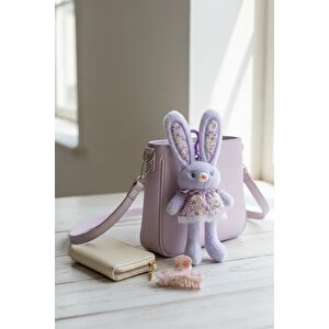 Lisanslı Tavşan Peluş Anahtarlık – Mor 12 İnç Yumuşak Tasarım