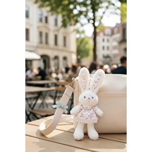 Lisanslı Tavşan Peluş Anahtarlık – Beyaz 30 Cm
