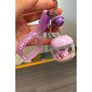 Sanrio Lisanslı Kuromi Çiçek Perisi Serisi Led Işıklı Sallantılı Figür Anahtarlık Ve Çanta Süsü