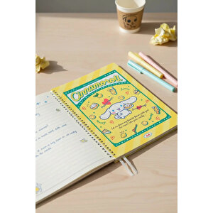 Sanrio Lisanslı Cinnamoroll Retro Koleksiyonu A4 Spiral Telli 60 Sayfa Defter