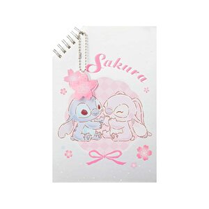Disney Lisanslı Sakura Sezonu Stitch Ve Angel Tel Ciltli 50 Sayfa Spiral Defter