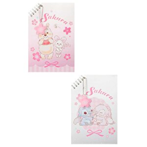 Disney Lisanslı Sakura Sezonu Stitch Ve Angel Tel Ciltli 50 Sayfa Spiral Defter