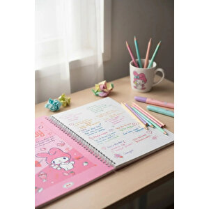Sanrio Lisanslı My Melody Retro Koleksiyonu A4 Spiral Telli 60 Sayfa Defter