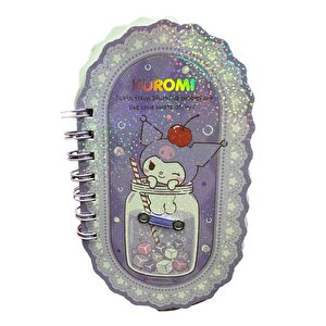 Sanrio Lisanslı Kuromi Renkli Yaz Serisi Pipetli Figürlü Telli Defter – Holografik Kapaklı Spiral Defter 17.3 Cm