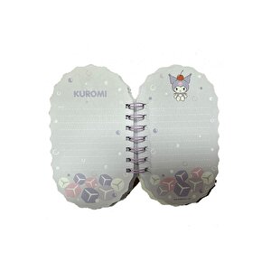 Sanrio Lisanslı Kuromi Renkli Yaz Serisi Pipetli Figürlü Telli Defter – Holografik Kapaklı Spiral Defter 17.3 Cm