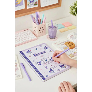 Sanrio Lisanslı Kuromi Retro Koleksiyonu A5 Spiral Telli 80 Sayfa Defter