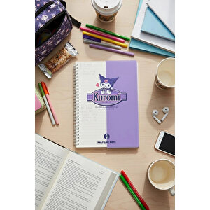 Sanrio Lisanslı Kuromi Retro Koleksiyonu B5 Spiral Telli 80 Sayfa Defter