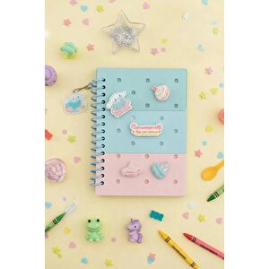Sanrio Lisanslı Cinnamoroll 3d Kabartmalı Kapaklı Spiral Telli 80 Sayfa Defter
