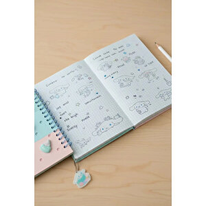 Sanrio Lisanslı Cinnamoroll 3d Kabartmalı Kapaklı Spiral Telli 80 Sayfa Defter