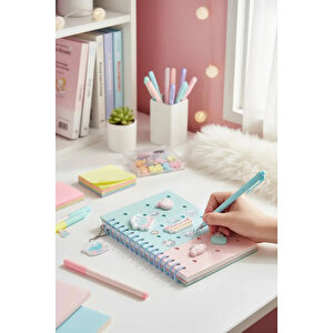 Sanrio Lisanslı Cinnamoroll 3d Kabartmalı Kapaklı Spiral Telli 80 Sayfa Defter