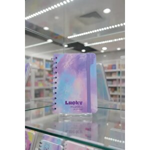 Lisanslı Pastel Serisi A5 Tel Ciltli Lastikli Defter 100 Sayfa – Mor