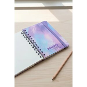 Lisanslı Pastel Serisi A5 Tel Ciltli Lastikli Defter 100 Sayfa – Mor