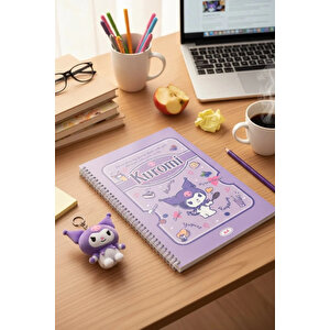 Sanrio Lisanslı Kuromi Retro Koleksiyonu A4 Spiral Telli 60 Sayfa Defter