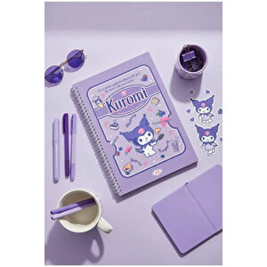 Sanrio Lisanslı Kuromi Retro Koleksiyonu A4 Spiral Telli 60 Sayfa Defter