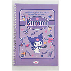 Sanrio Lisanslı Kuromi Retro Koleksiyonu A4 Spiral Telli 60 Sayfa Defter