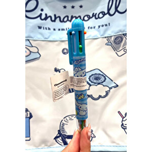Sanrio Lisanslı Cinnamoroll 6 Renkli Çoklu Kalem 14 Cm – Eğlenceli Pratik Tasarım