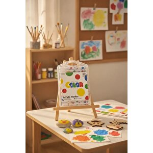 Miniso Lisanslı Puantiyeli Seri Üçgen Akrilik Marker Seti 24 Renk – Dengeli Tutuş